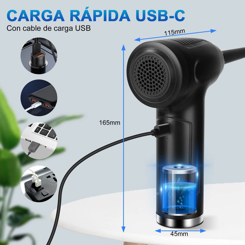 Soplador De Aire Recargable,2 En 1 Plumero De Aire Aspirador