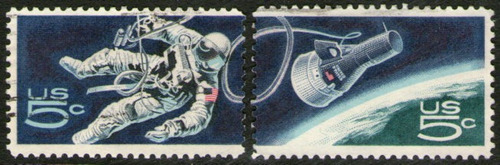 Estados Unidos Serie X 2 Sellos Espacio = Gemini 4 Año 1967 