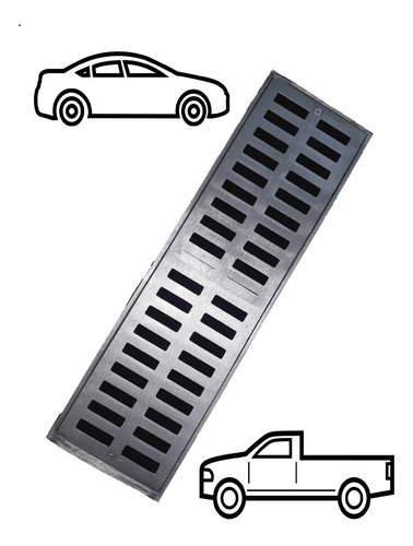 Grelha Pluvial 15x50 Com Aro  Aluminio Passagem  De Veiculos