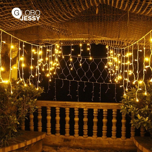 Luces Led Cascada X 5mts / Ambar / Con 200 Luces