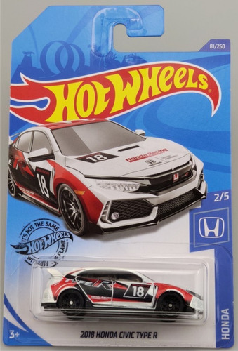 Hot Wheels Escala 1:64 #81 Honda Civic 2018 Type R 2/5 Rally