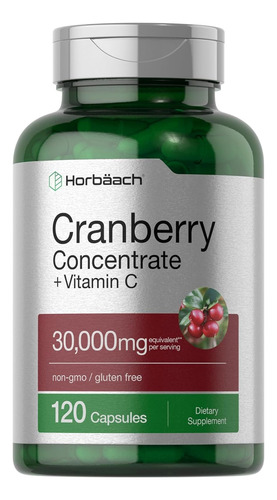 Suplemento Horbaach Cranberry 30,000 Mg + Vitamin C 120 Cap