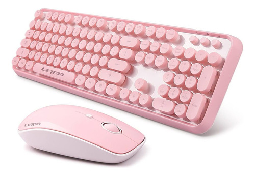 Teclado Inalambrico Con Mouse Combinado, Teclado Rosa