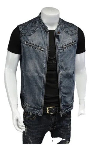Gray denim vest hot sale