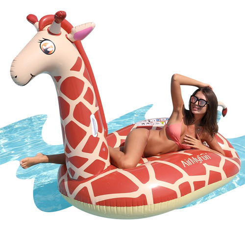 Flotador Inflable Gigante Para Piscina Con Jirafa Airmyfun, 