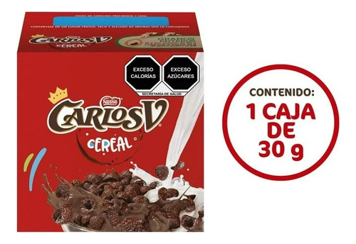 10 Pza Cereal Nestlé Carlos V Sabor Chocolate 30 G