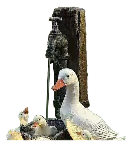Adornos Familiares De Patos For Jardín Solar Fuente De Agua