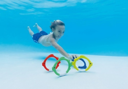 Juego Para Buceo Intex Aros Sumergibles Peces