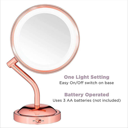 Imagen 2 de 6 de Espejo De Tocador Maquillaje Luz Led Y Aumento 1x/5x Conair