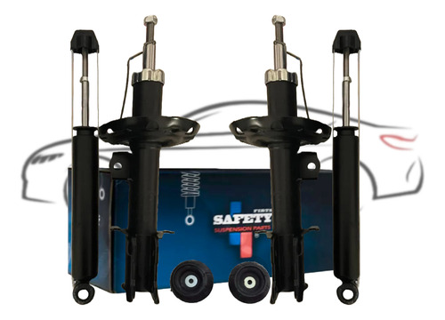 Kit 4 Amortiguador C/base Gm Corsa 2003 2004 2006 2007 2008