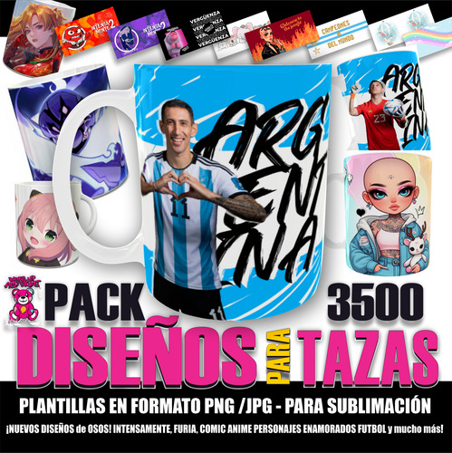 Kit Plantillas Para Sublimar Tazas Termos Botellas