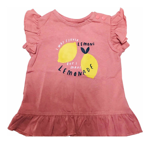 Vestido Bebé Diseño Lemons Algodón Marca Tribu