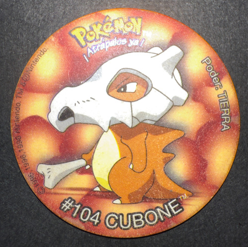 Taps Pokemon De Frito Lay - #104 Cubone - 1998 Original
