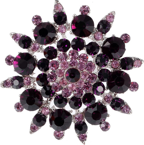 Alilang Anillo Floral Con Diamantes De Imitación Iridiscente