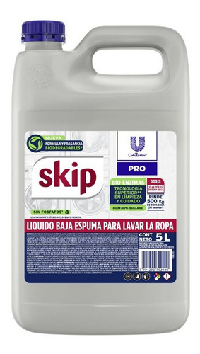 Jabon Liquido Skip Baja Espuma X5 Litros 