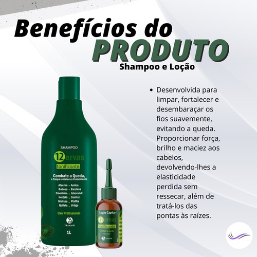 Kit Tonificante 12 Ervas Shampoo1l + Loção 60ml