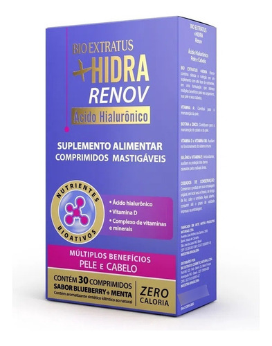 Suplemento +hidra Renov Nutrientes Bio Ativos Bio Extratus