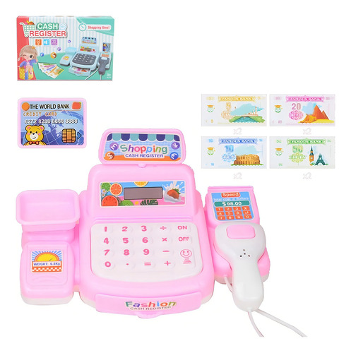 Caja Registradora Juguete Infantil Juego Para Niñas Y Niños Color Rosa Claro