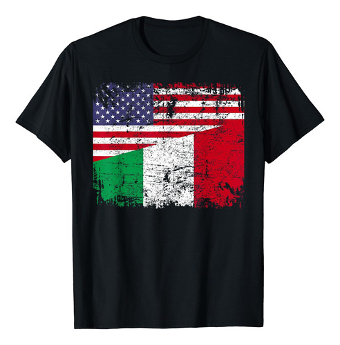 Raíces Italianas | Bandera Media Americana | Polera Bander