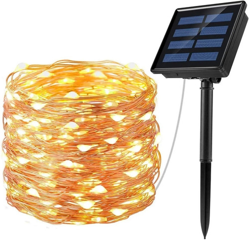 Imagen 1 de 8 de Guirnalda De Luces Led Solares Con 8 Modos De 22 M P/jardín