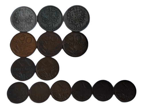 Antigas Moedas De 0,10, 0,20, 0,50 - Centavos D Portugal #av (Usado)
