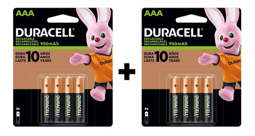 8 Pilas Baterías Aaa Recargables 900mah Duracell