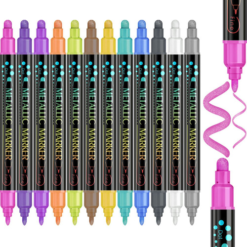 Vamoseehi Marcadores Con Purpurina, 12 Colores De Pintura M.