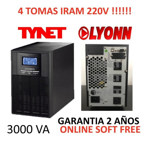 Ups 3 Kva 3000va Online Senoidal C/ Baterial Lyonn Ult-3000v