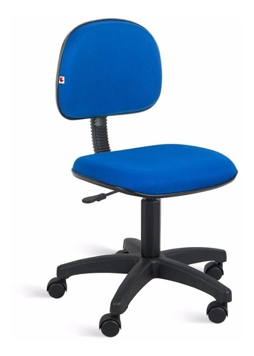 Cadeira Secretaria Giratória Injetada Couro Azul Lorenzzo 