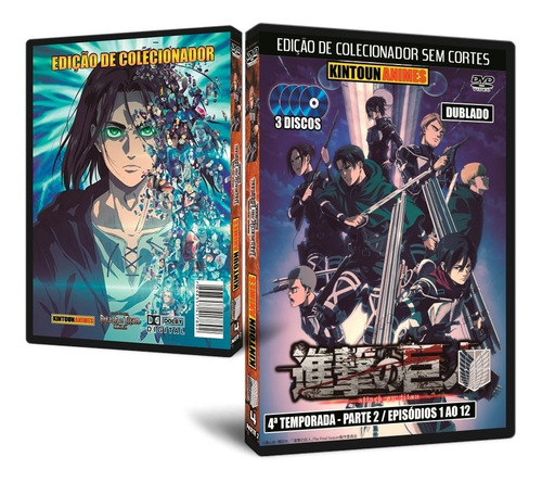 Attack On Titan 4ª Temporada Parte 1 E 2 Dubladas Em Dvd Hd