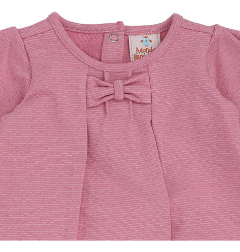Conjunto De Bebé Pantalón Completo Y Bata Mondo Bambino Rosa 0 M