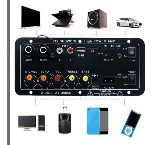 Placa Amplificadora 220v 12v 24v Módulo De Audio Para