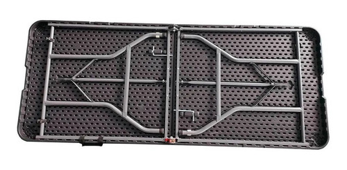 Mesa Plegable Camping Valija De Plastico Jardin Color Negro