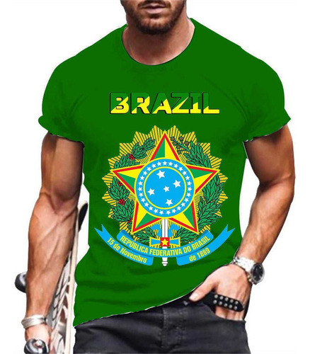 Camiseta Con Estampado 3d Con Bandera De Brasil 2022