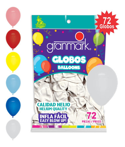 Globos De Latex No. 9 Granmark72 Piezasleogmk1 Color Blanco