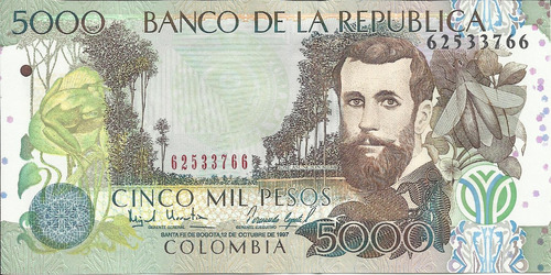 Colombia 5000 Pesos 12 Octubre 1997