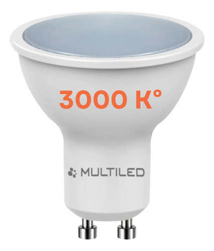 Lámpara Led Dicroica 7w 38º Luz Cálida Gu10 Multi Led Blanco Cálido