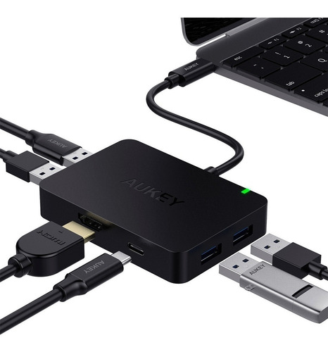 Hub 4 Puertos Usb 3.0 Puerto Hdmi Video 4k Aukey