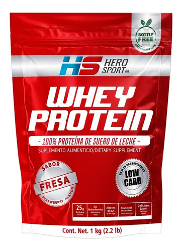 Whey Protein Vainilla 1 Kg Hero Sport Sabor Fresa