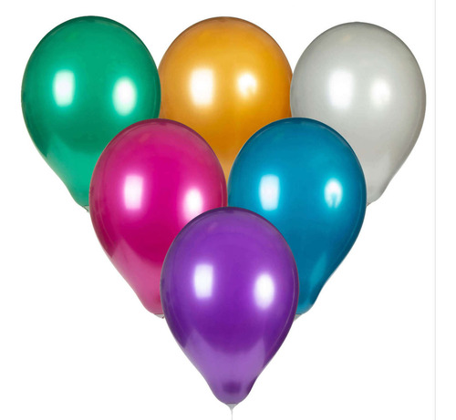 Globo Fiesta Metalico Decoracion Cumpleaños 13cm Mylin 25pz