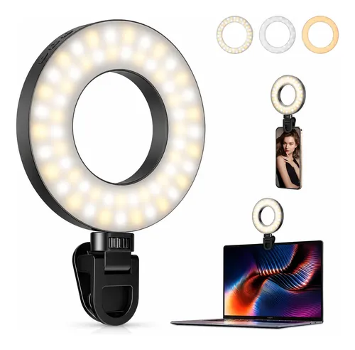 Aro De Luz Led Con Clip Para Celular Y Laptop