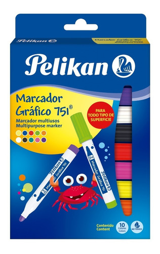 Estuche De Marcadores Graficos X 10 Pelikan