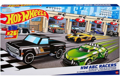 Hot Wheels Abc Racers, 26 Coches Hot Wheels A Escala 1:64 Co