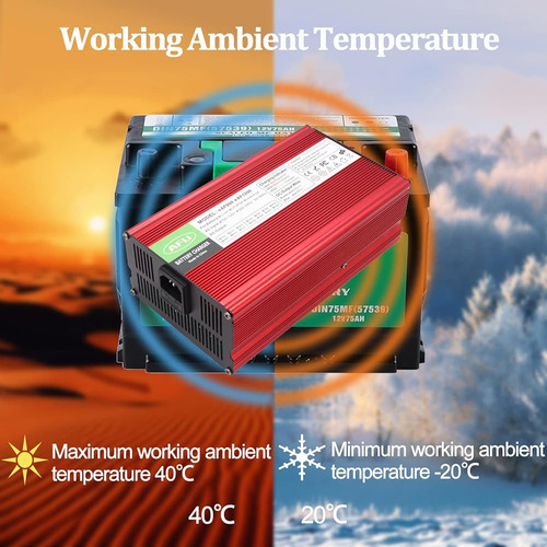 84v 10a Li-ion Cargador De Batería Rojo Caja De Aluminio Seg