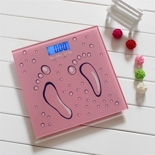 Imagen 6 de 6 de Balanza Digital Kanji Hasta 180kg De Baño Kjh-2015 Azul Rosa