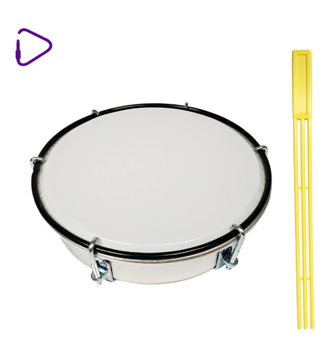 Caseta Tamborin 6 Pulgadas Con Golpeador Percusion Murga