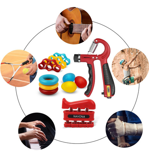 11 Kit De Fortalecimiento De Agarre De Mano, Ejercicio De Ma