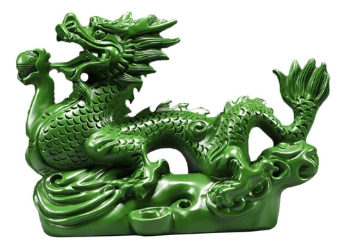 Figurita De Dragón Chino, Adorno Artesanal De Verde