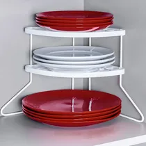 Comprar Armario organizador de esquina para utensilios de cocina, color blanco