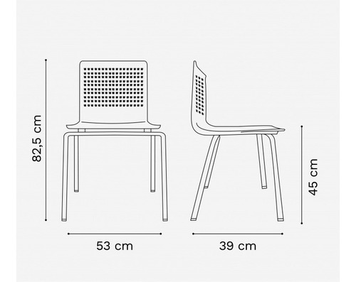 Imagen 5 de 6 de Silla Plástica Apilable Cocina Comedor Hogar Anana Patas De Acero Negro Pack X4 + Envio Gratis - Garantia Fabrica